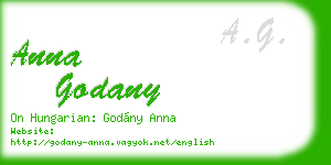 anna godany business card